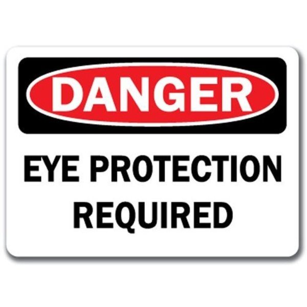 Signmission Danger Sign-Eye Protection Required-10in x 14in OSHA Safety Sign, 14" H, DS-Eye Protection Required DS-Eye Protection Required